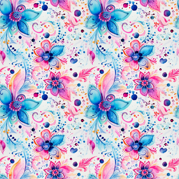 Crazy Paisly Flowers Pink